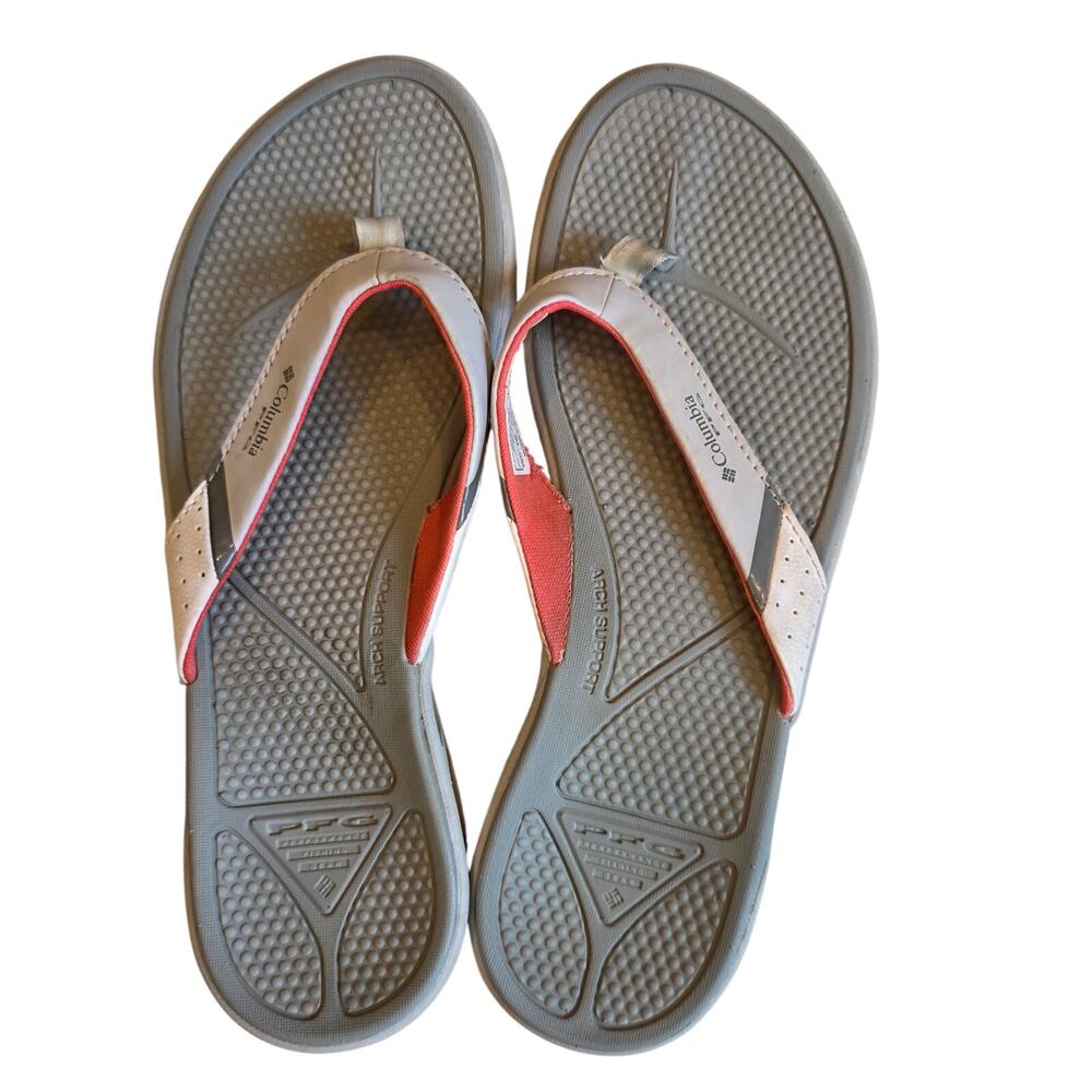 Columbia PFG Rostra Women's Flip Flop Sandals Grey Pink Size 8